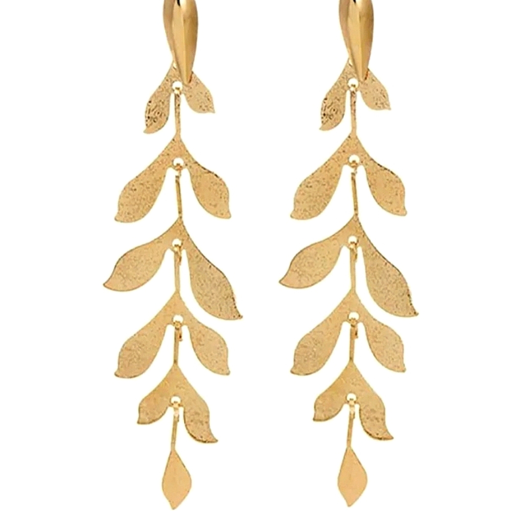 ▪️Gold leaf dangle earrings; NWOT